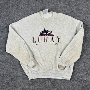 Gopher Sport Sweatshirt Mens XL Gray Scenic Luray Virginia Vintage USA Stained